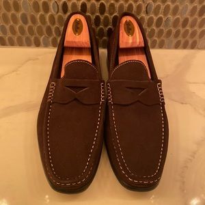 Saks Fifth Ave brown suede loafers